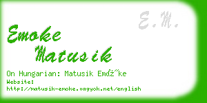 emoke matusik business card
